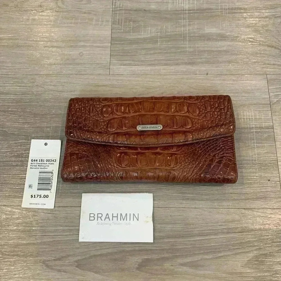 NWT Brahmin Soft Checkbook Forest Melbourne Genuine Leather Wallet - Picture 1 of 6